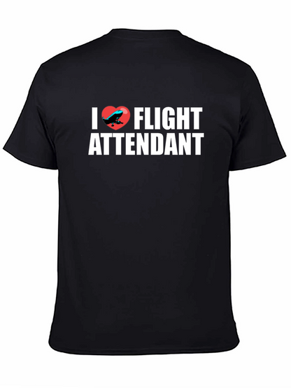 I Heart Flight Attendant Black T-Shirt