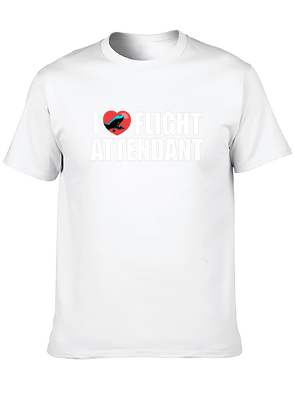 I Heart Flight Attendant Black T-Shirt