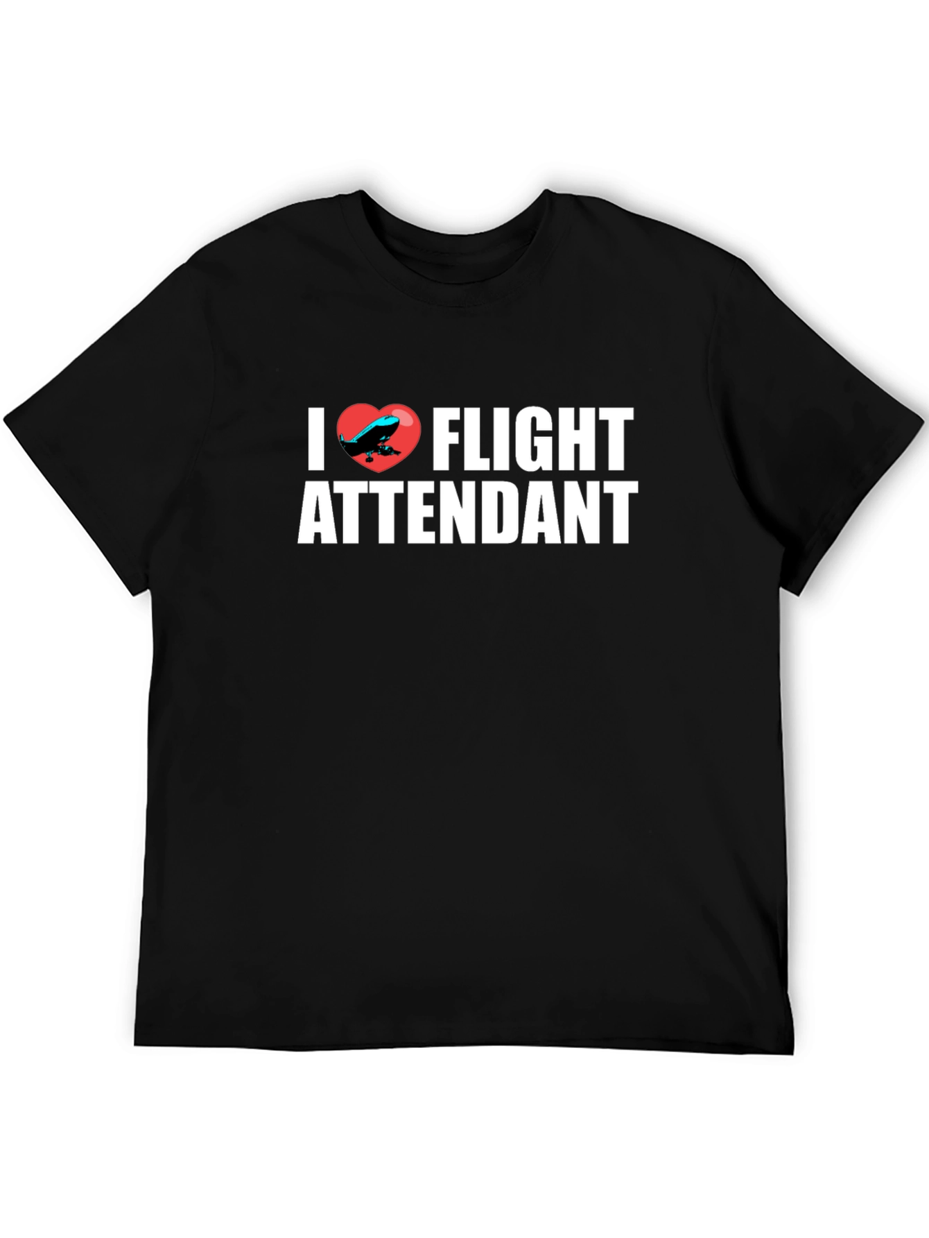 I Heart Flight Attendant Black T-Shirt