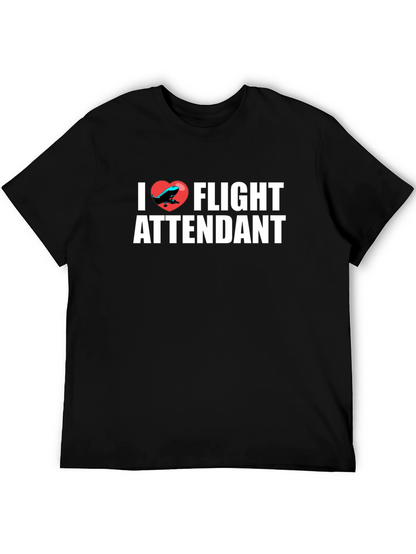 I Heart Flight Attendant Black T-Shirt
