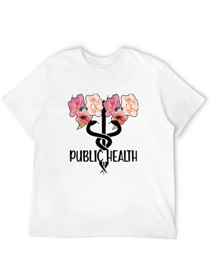 Floral Public Health T-Shirt - Black