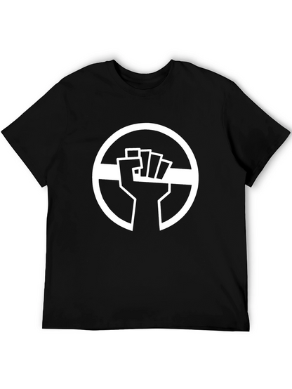 Black Graphic Tee - Raised Fist Circle Design