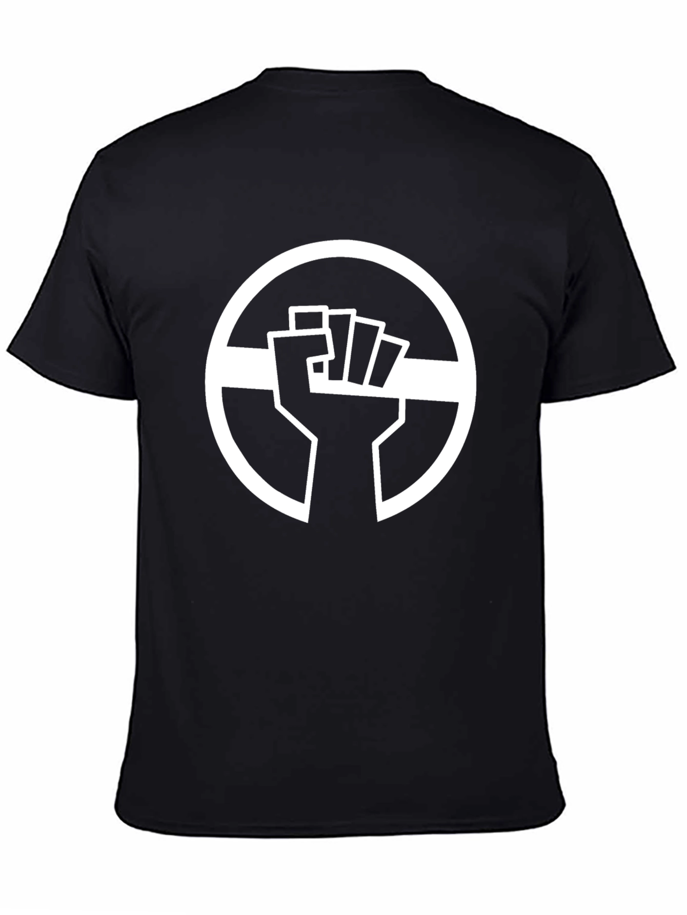 Black Graphic Tee - Raised Fist Circle Design
