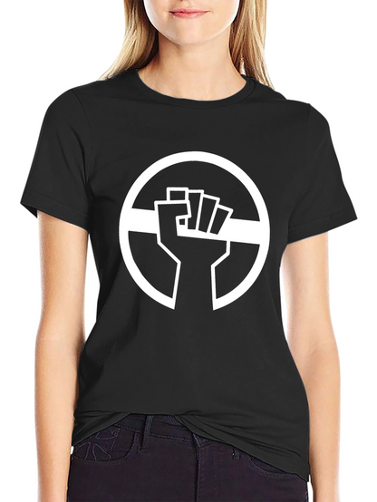 Black Graphic Tee - Raised Fist Circle Design