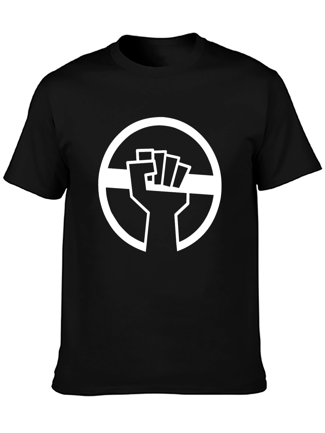 Black Graphic Tee - Raised Fist Circle Design