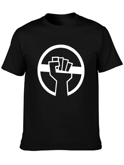 Black Graphic Tee - Raised Fist Circle Design