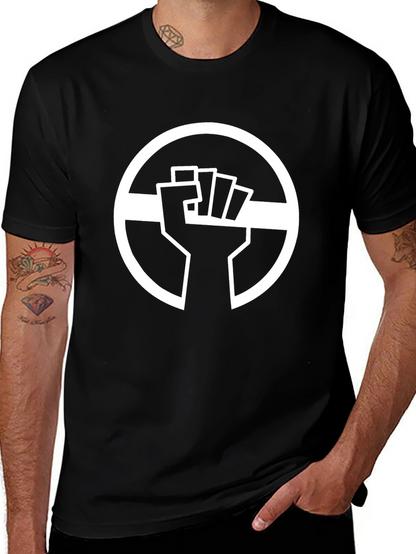 Black Graphic Tee - Raised Fist Circle Design