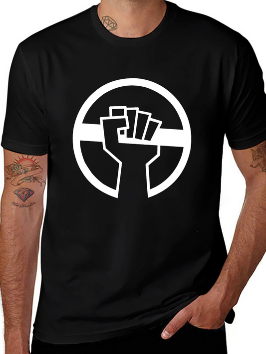 Black Graphic Tee - Raised Fist Circle Design