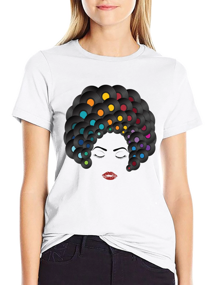 Retro Vinyl Record Afro Graphic T-Shirt