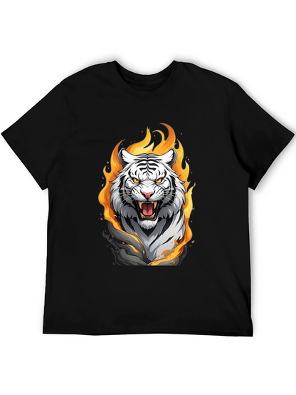 Fiery Tiger Graphic Tee - Bold Animal Print