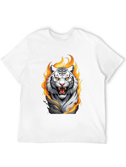 Fiery Tiger Graphic Tee - Bold Animal Print