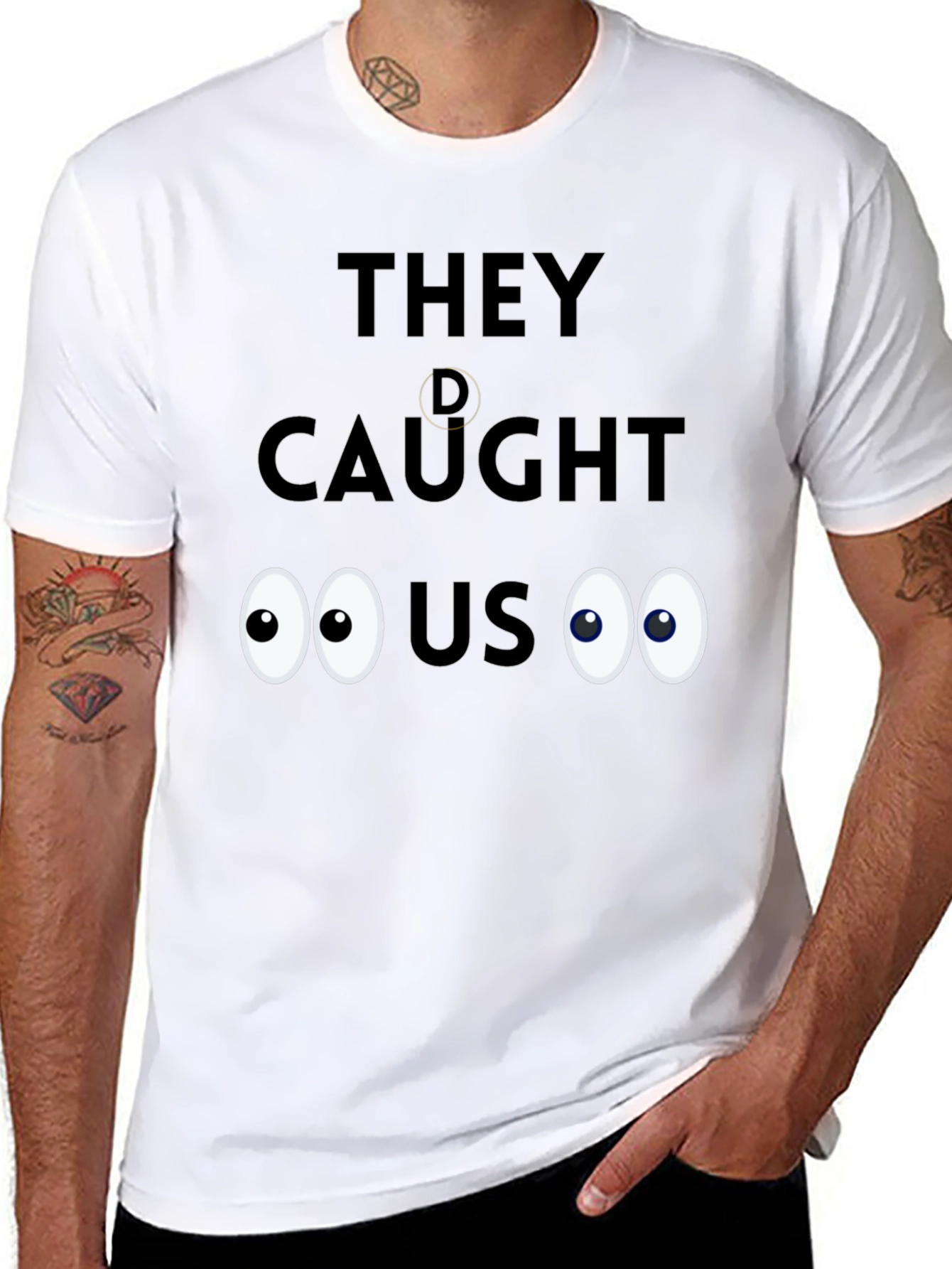 Caught! Novelty Graphic Tee - Soft Cotton Blend