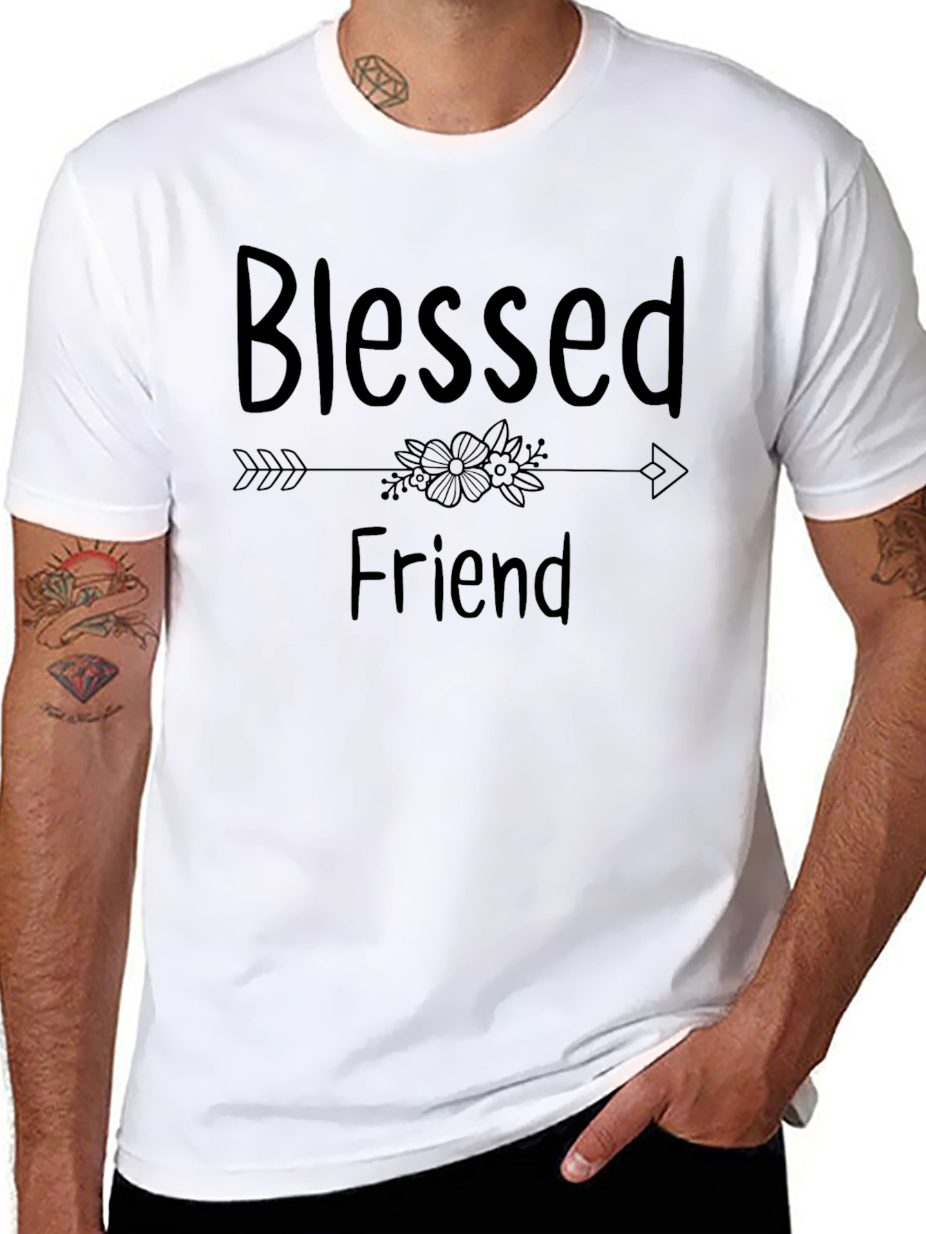 Blessed Friend Black Graphic Tee