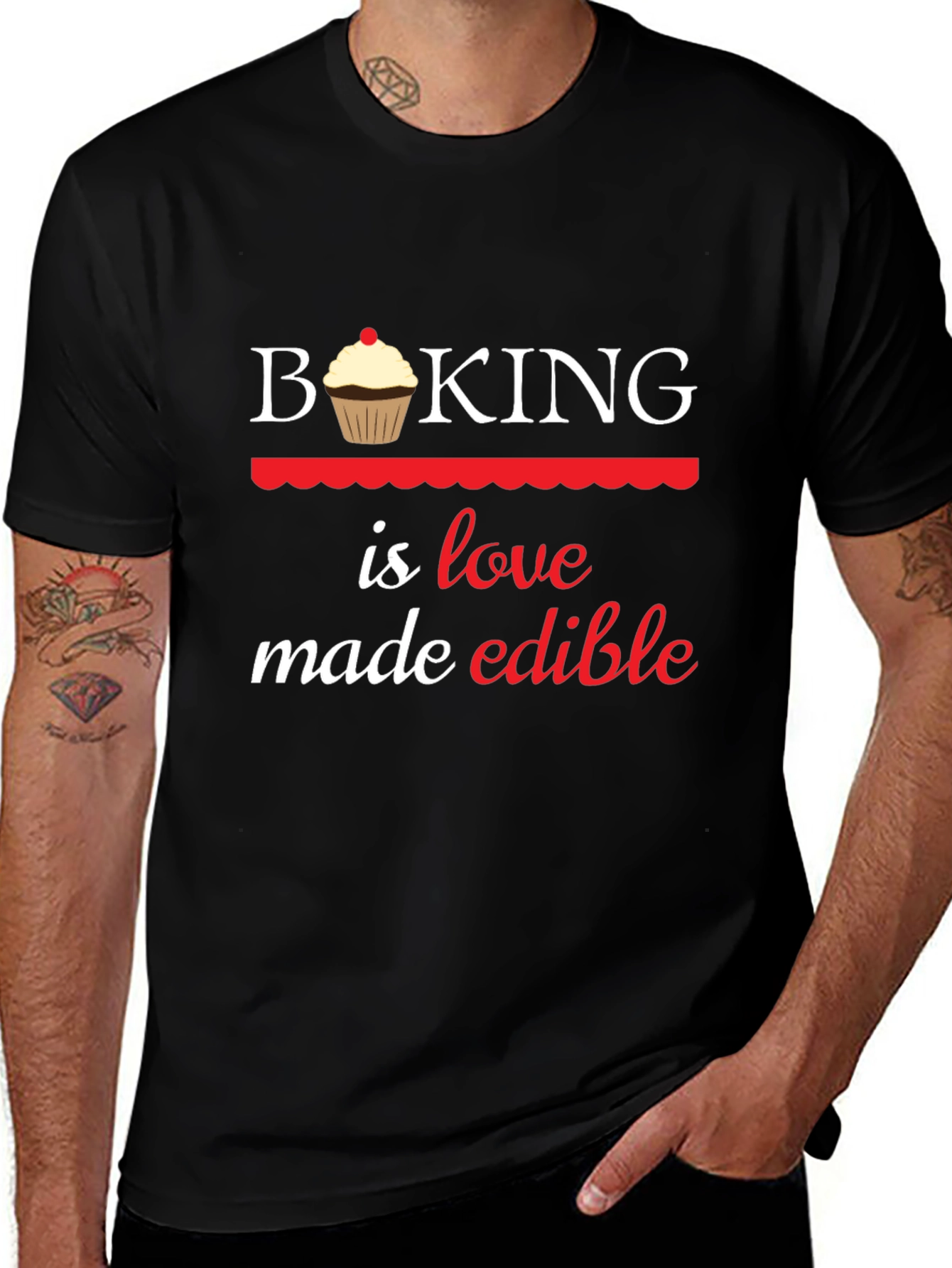 Baking is Love Made Edible Graphic T-Shirt