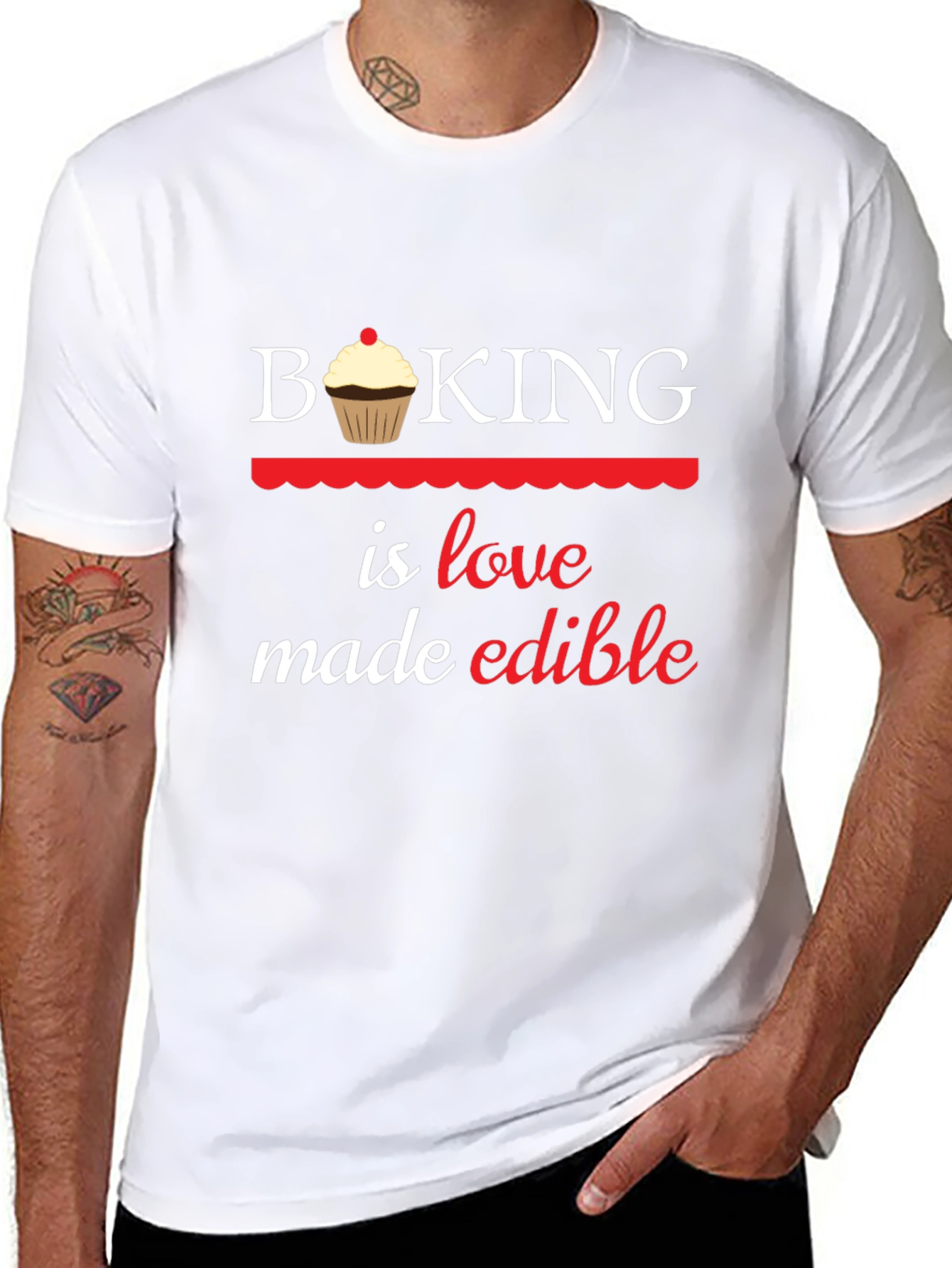 Baking is Love Made Edible Graphic T-Shirt