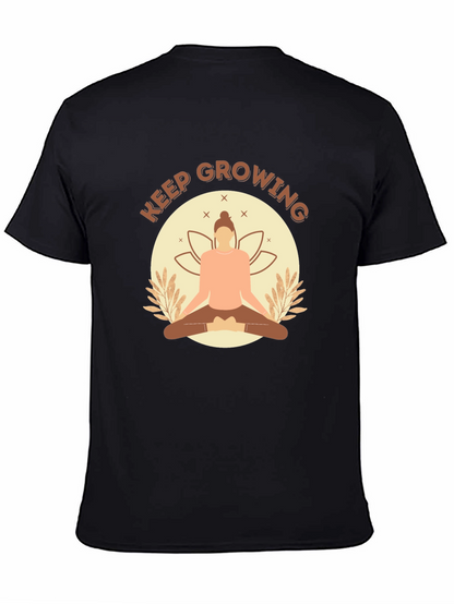 Keep Growing Yoga Black T-Shirt