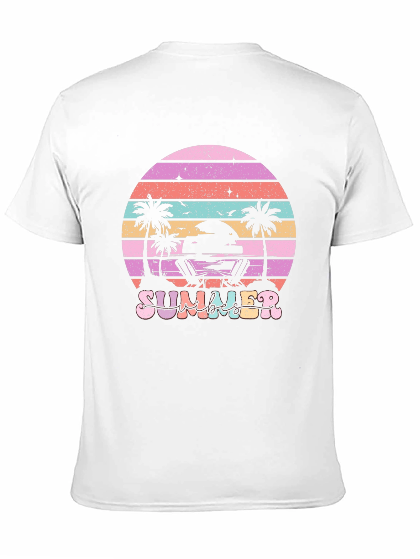 Summer Beach T-Shirt Sunset Palm Tree Vacation Tee