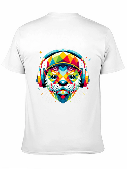 Vibrant Geometric Otter Graphic Tee