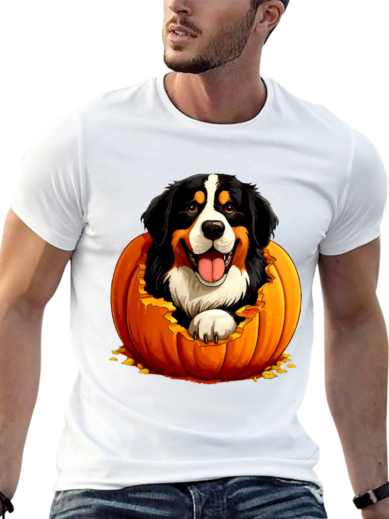 Dog in Pumpkin Halloween T-Shirt