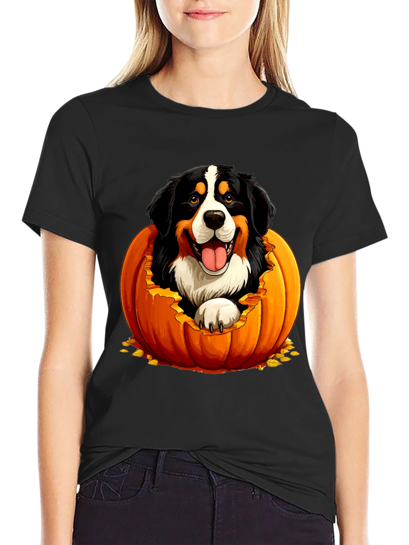 Dog in Pumpkin Halloween T-Shirt