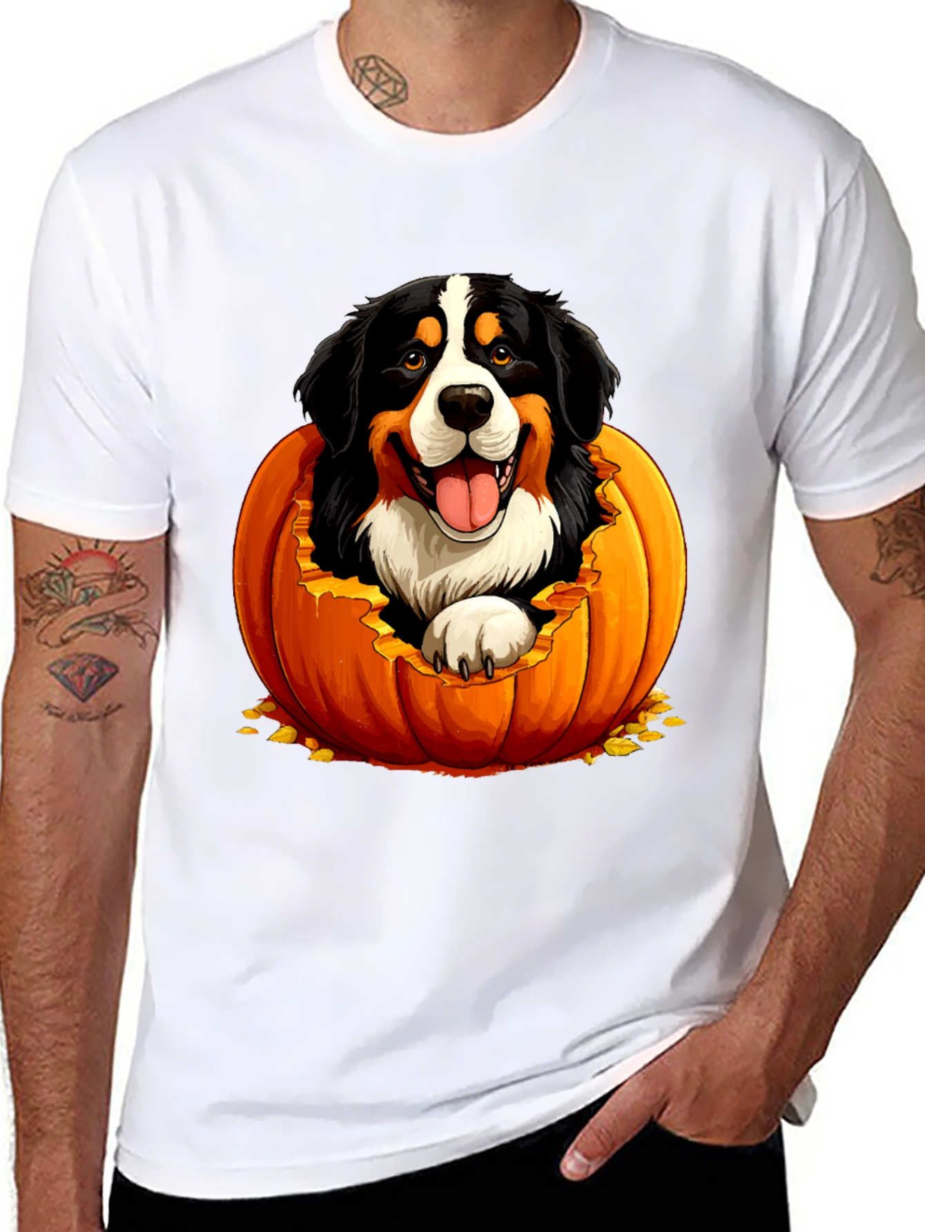 Dog in Pumpkin Halloween T-Shirt
