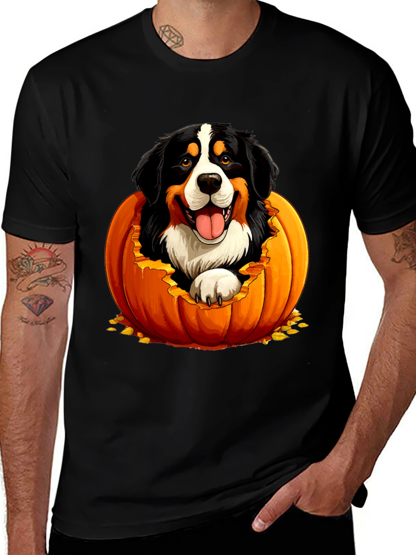 Dog in Pumpkin Halloween T-Shirt