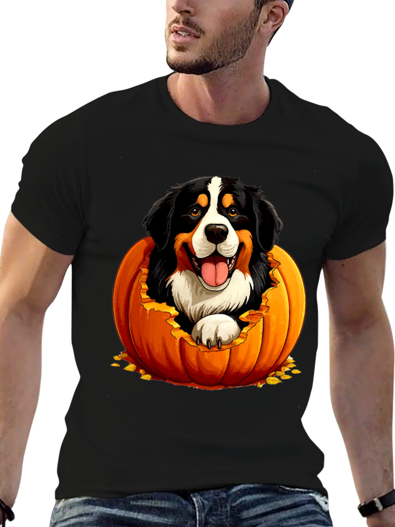 Dog in Pumpkin Halloween T-Shirt