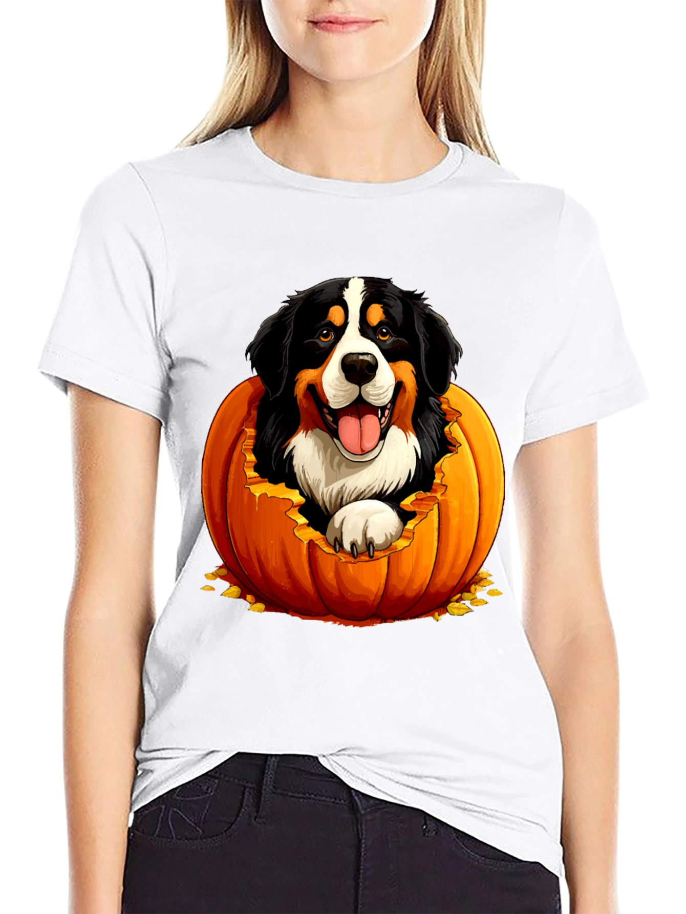 Dog in Pumpkin Halloween T-Shirt