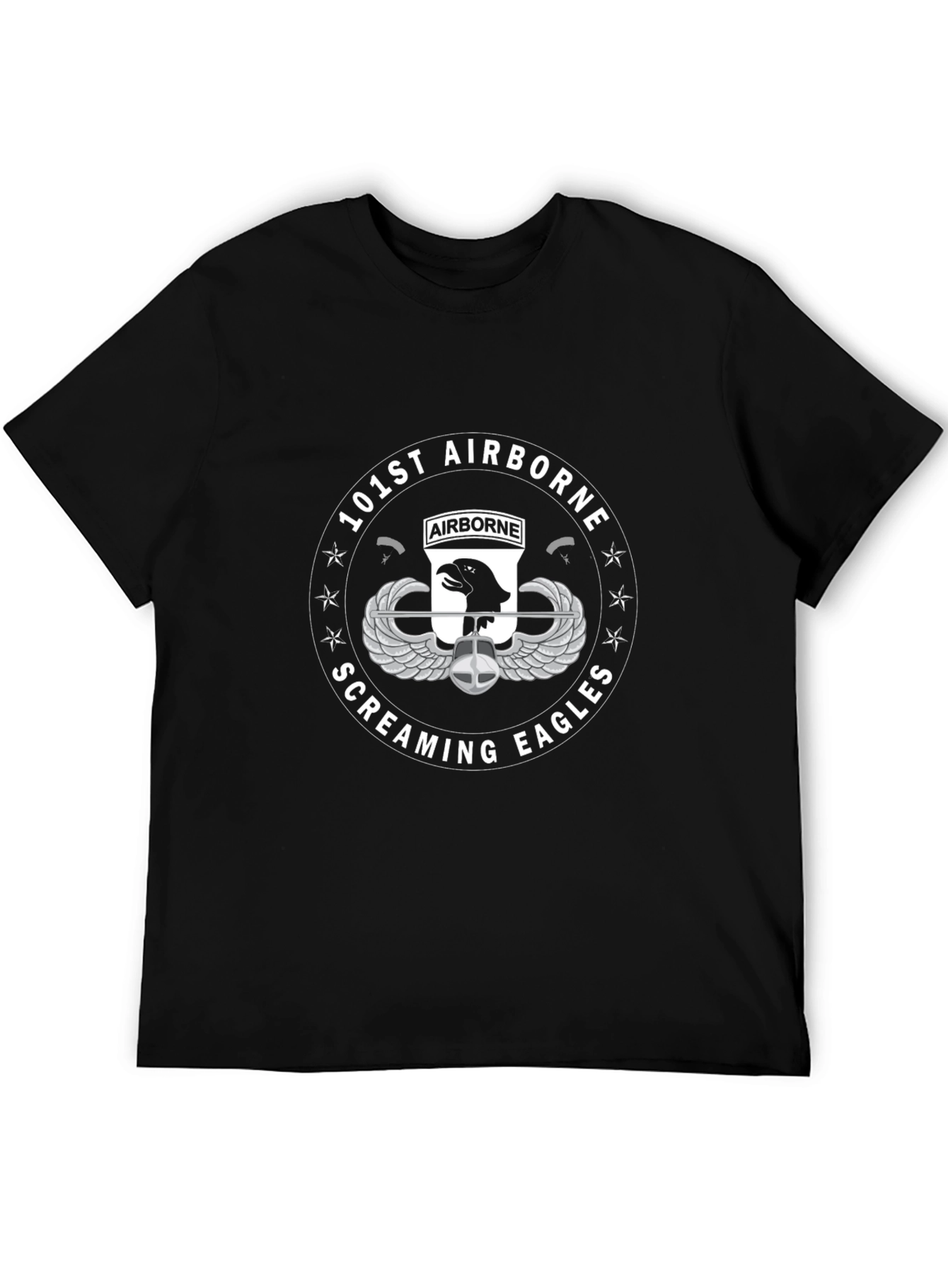 101st Airborne Screaming Eagles Black T-Shirt