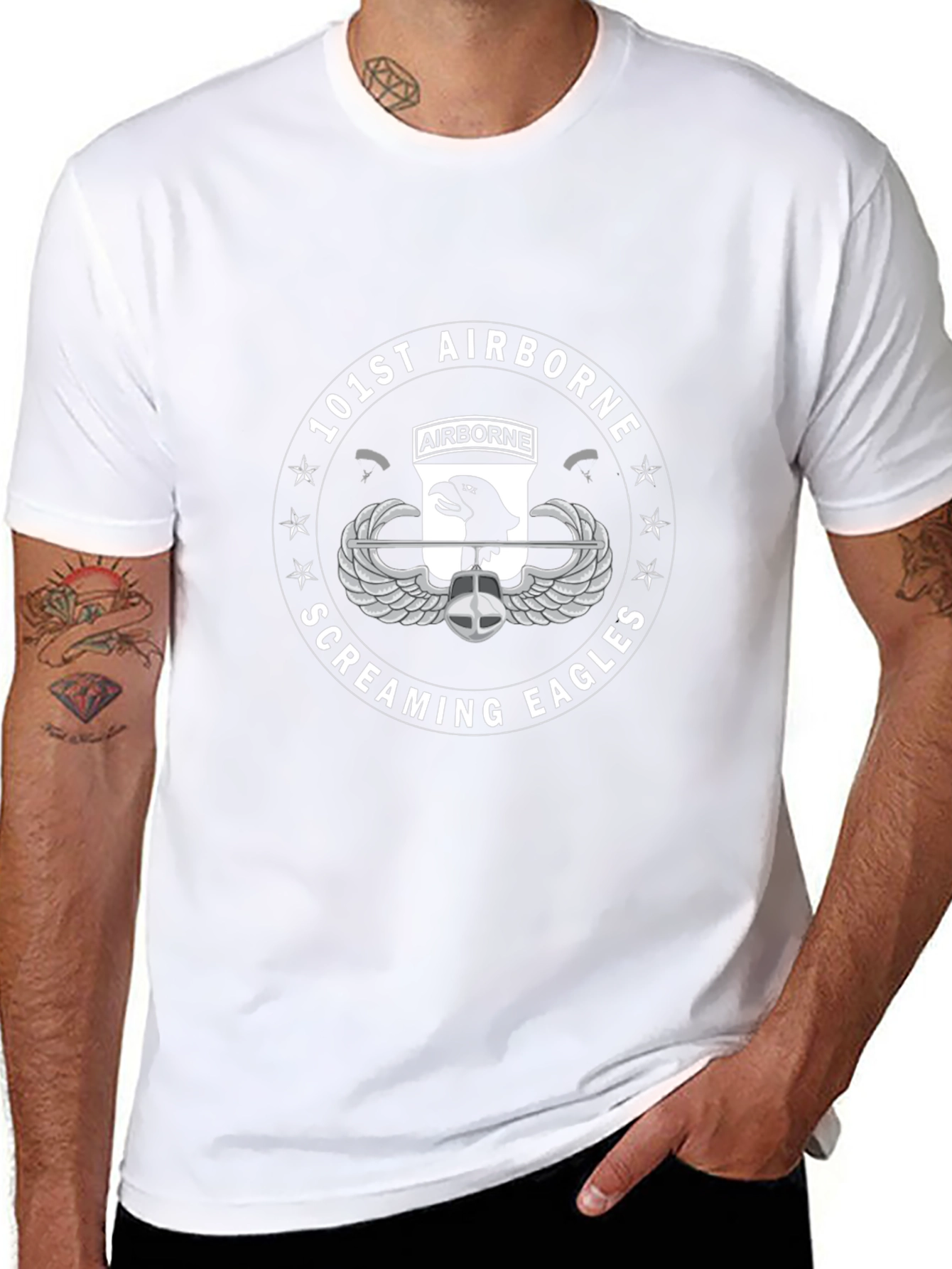 101st Airborne Screaming Eagles Black T-Shirt