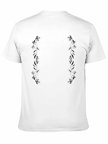 Floral Accent Black T-Shirt