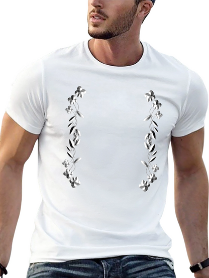 Floral Accent Black T-Shirt
