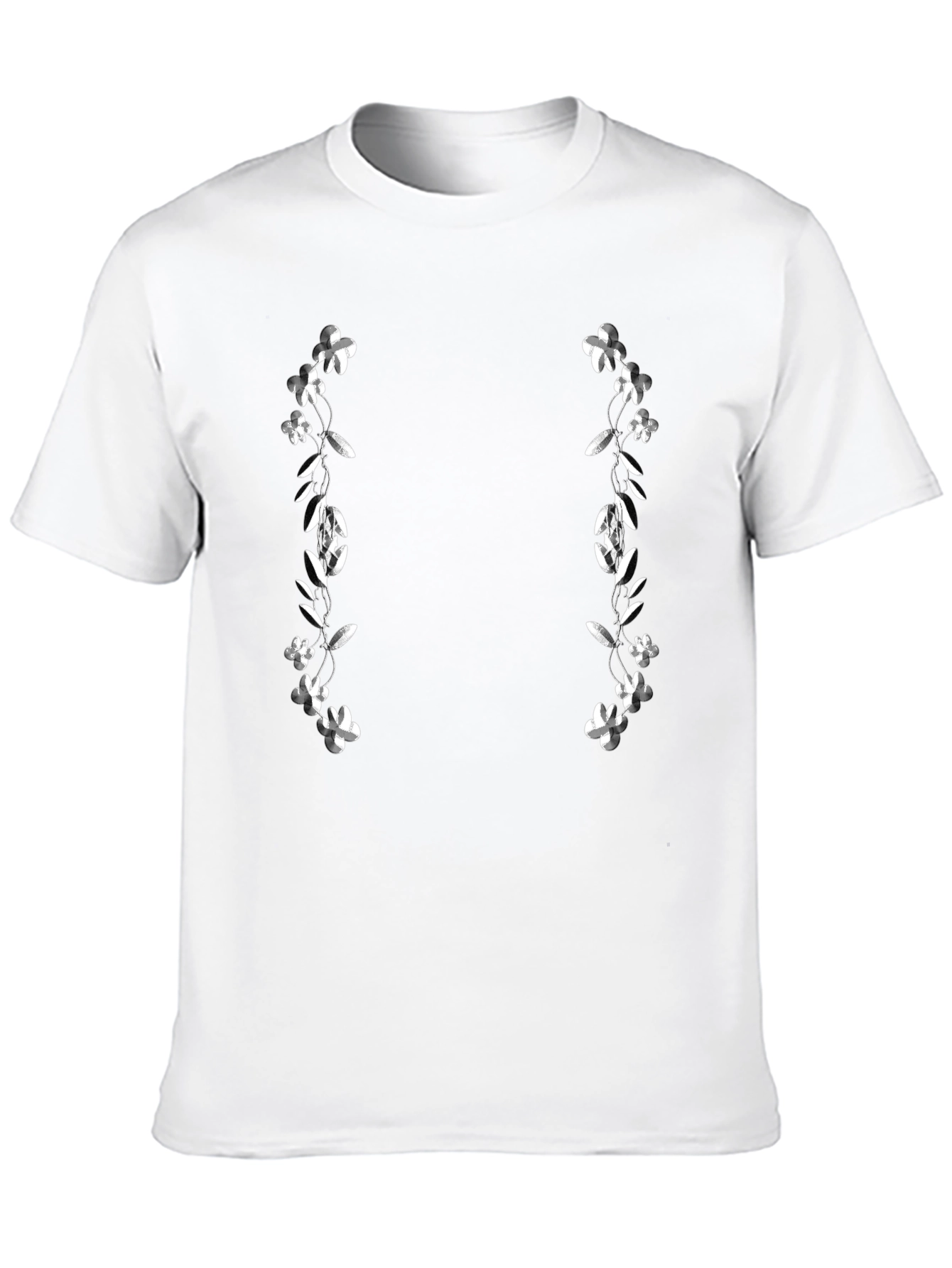 Floral Accent Black T-Shirt