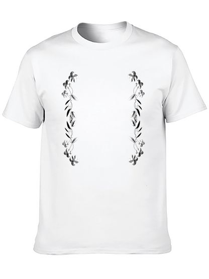 Floral Accent Black T-Shirt