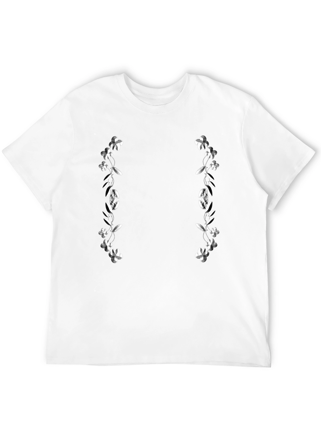 Floral Accent Black T-Shirt