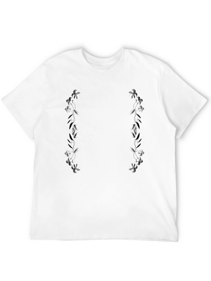 Floral Accent Black T-Shirt
