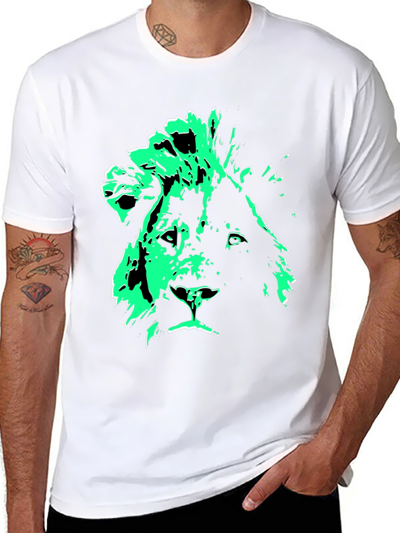 Lion Graphic Tee - Mens Black T-Shirt