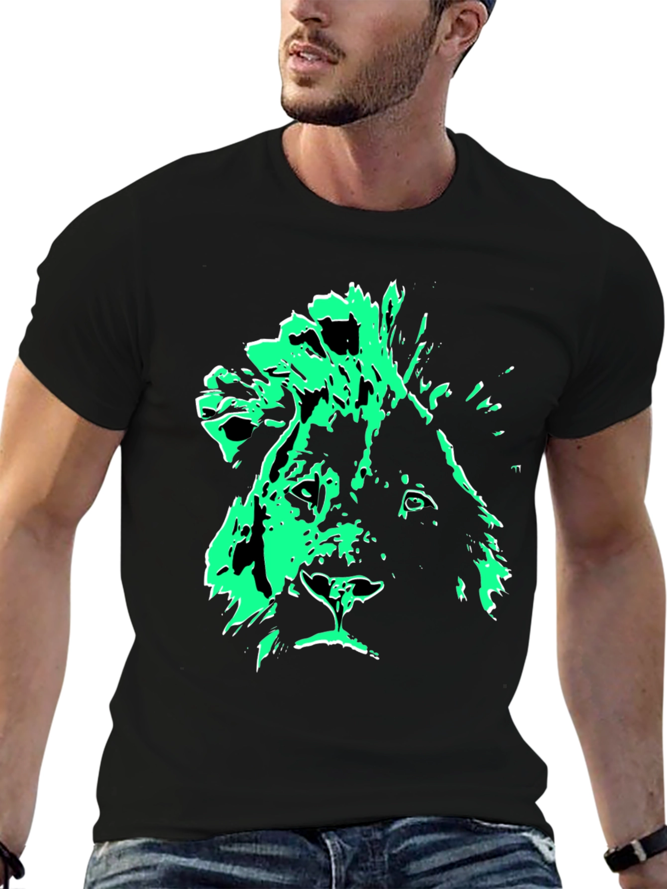 Lion Graphic Tee - Mens Black T-Shirt