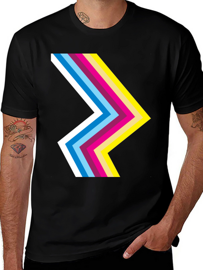 Retro Chevron Black T-Shirt - Stylish Graphic Tee