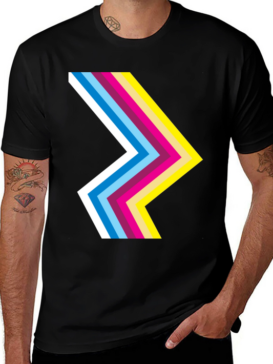 Retro Chevron Black T-Shirt - Stylish Graphic Tee