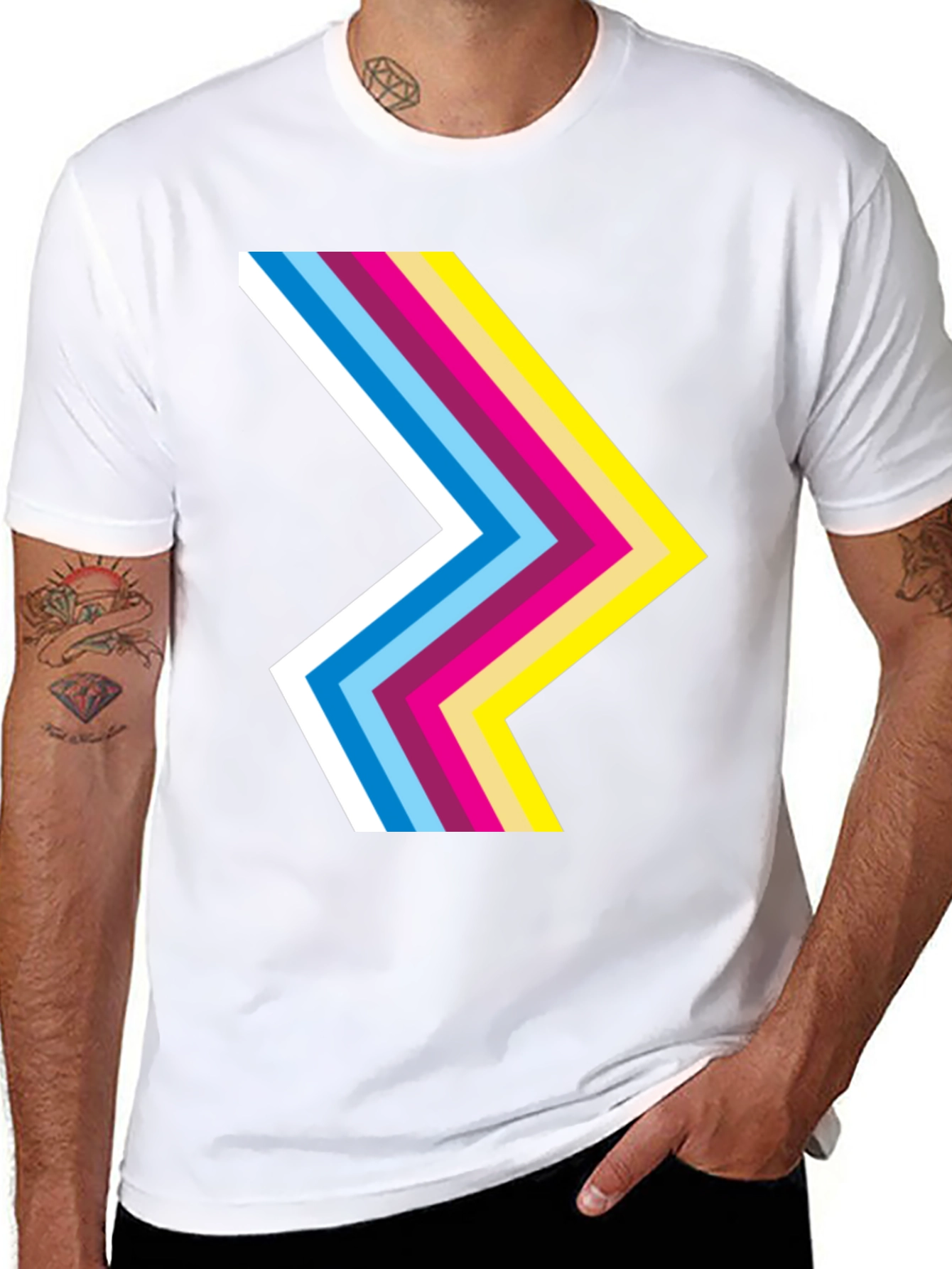 Retro Chevron Black T-Shirt - Stylish Graphic Tee