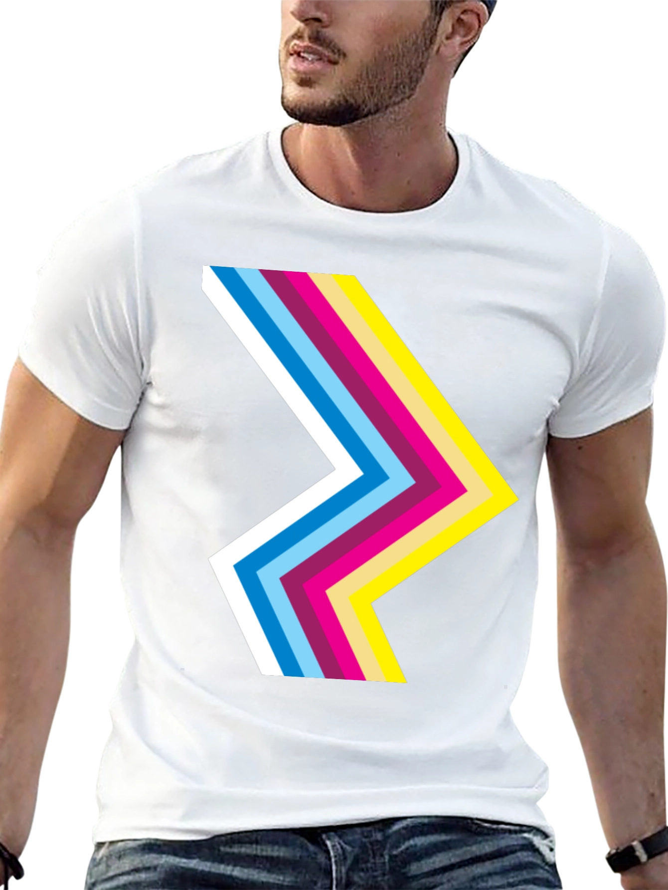 Retro Chevron Black T-Shirt - Stylish Graphic Tee