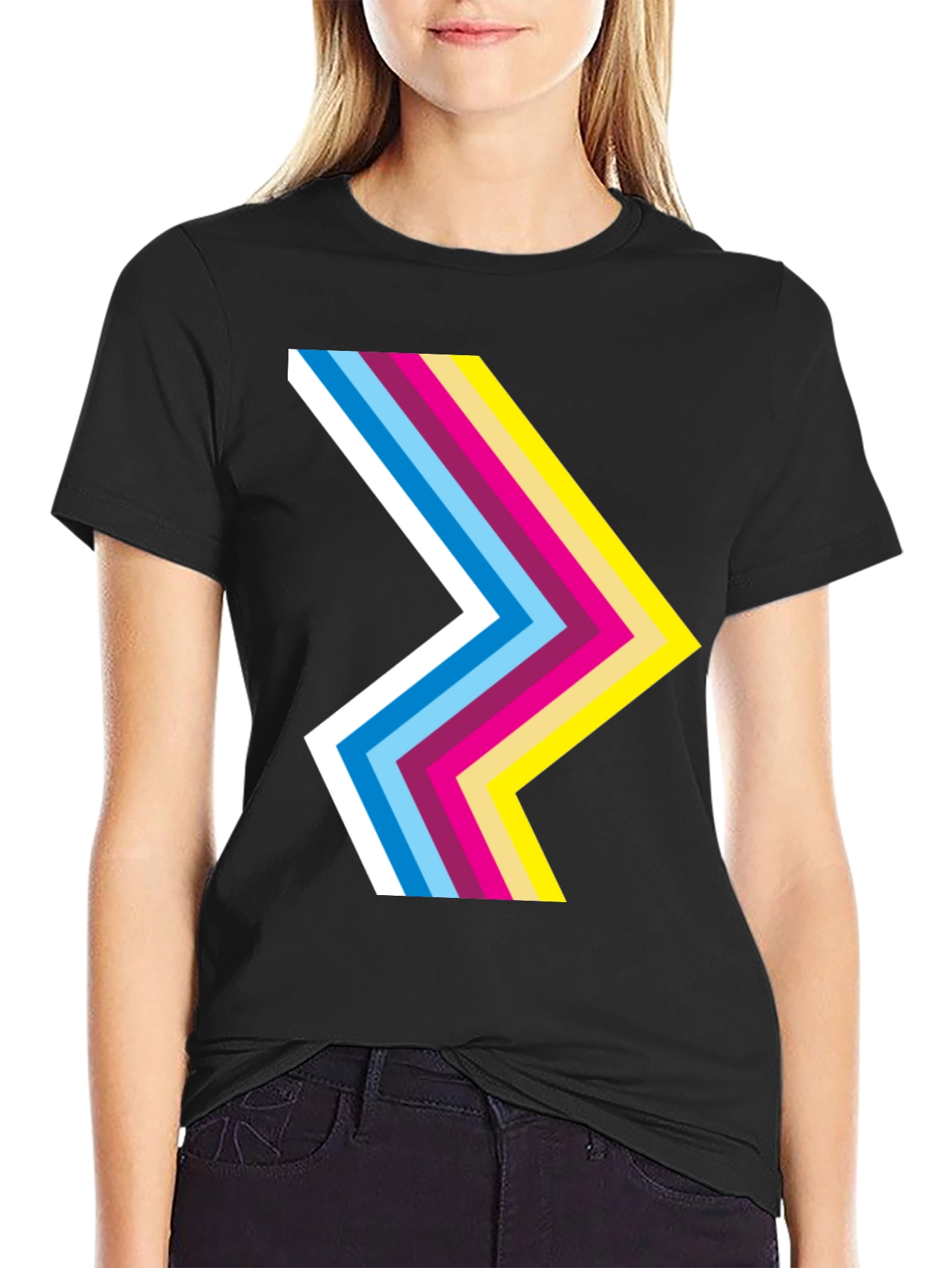 Retro Chevron Black T-Shirt - Stylish Graphic Tee