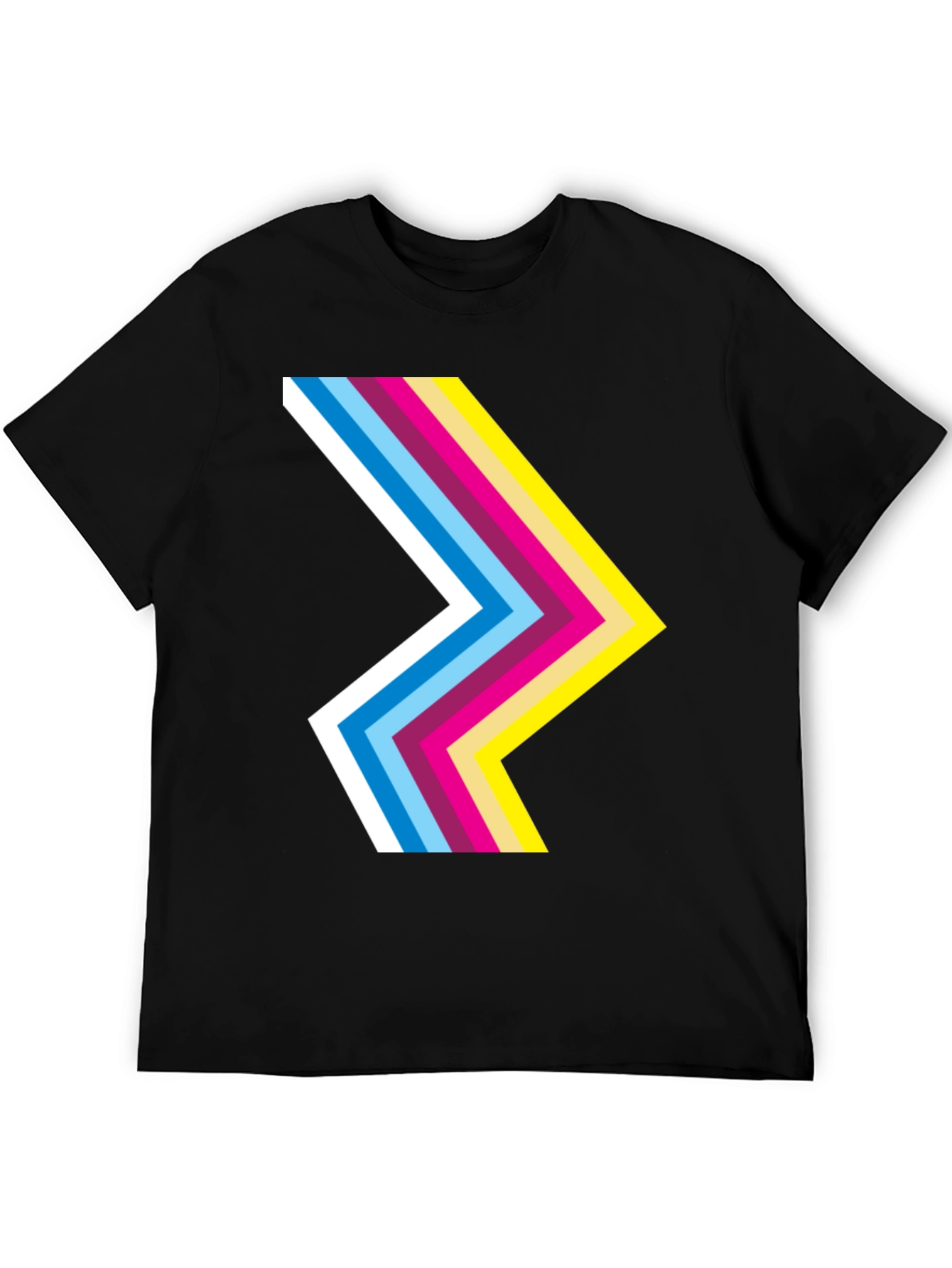 Retro Chevron Black T-Shirt - Stylish Graphic Tee
