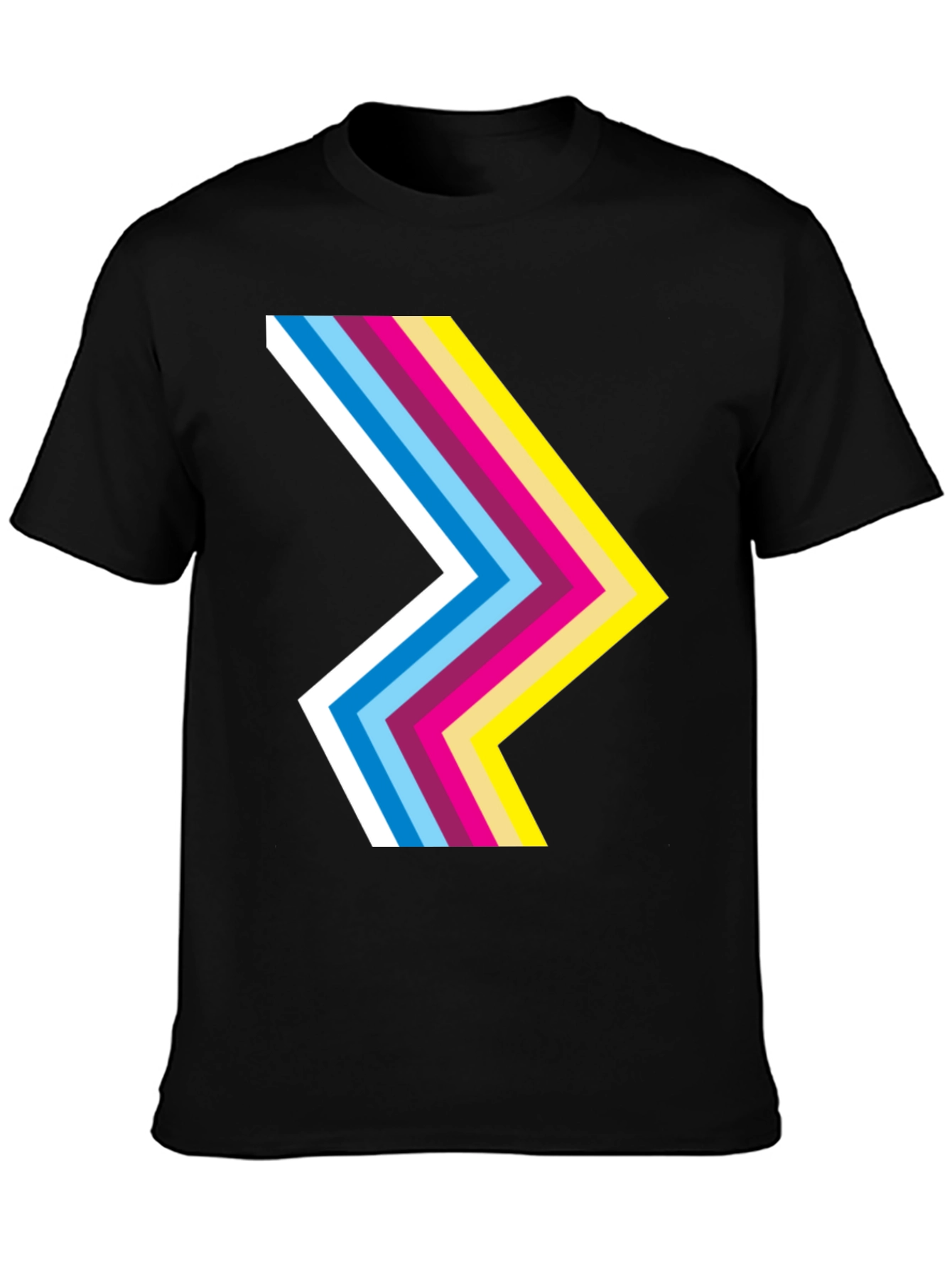 Retro Chevron Black T-Shirt - Stylish Graphic Tee