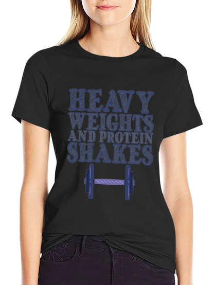 Heavy Weights & Protein Shakes Graphic T-Shirt