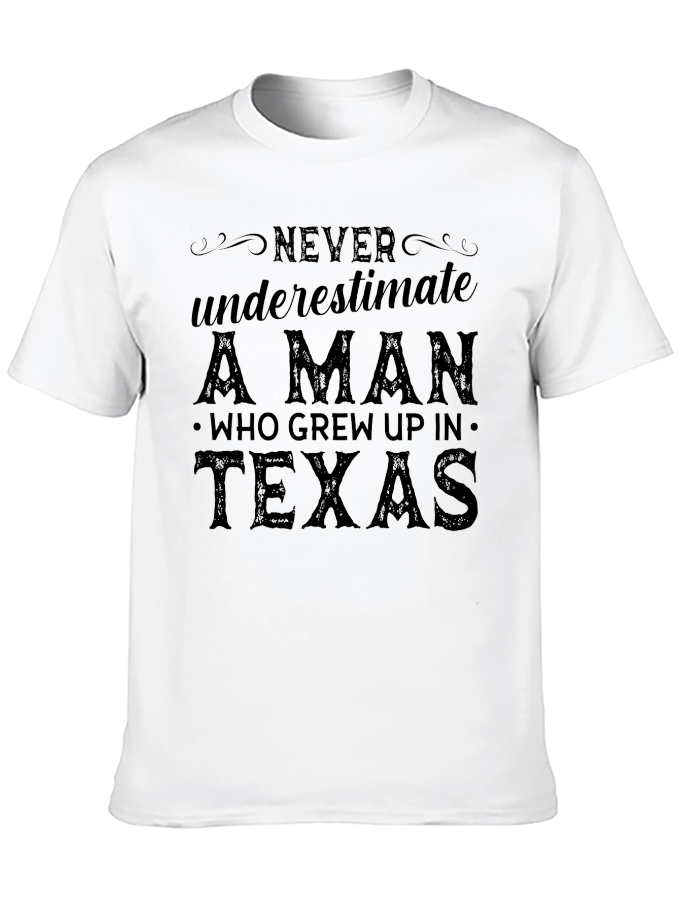 Texas Man Graphic Tee - Never Underestimate Black T-Shirt