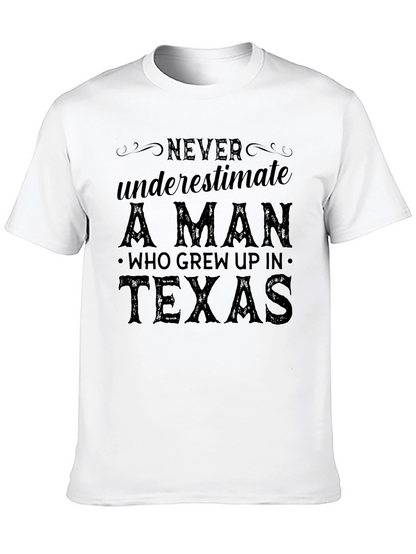 Texas Man Graphic Tee - Never Underestimate Black T-Shirt