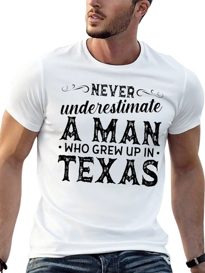 Texas Man Graphic Tee - Never Underestimate Black T-Shirt