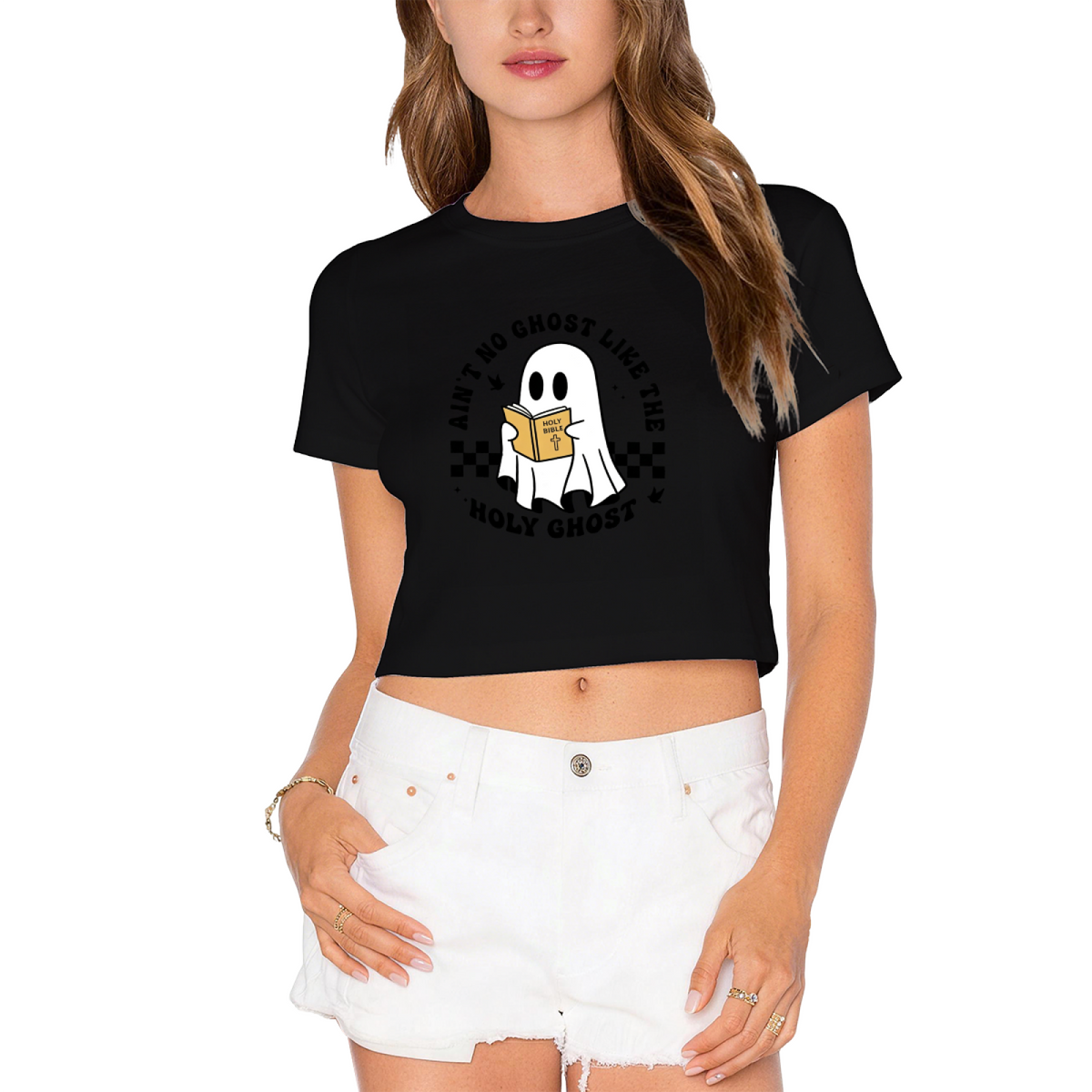 Ain't No Ghost Like The Holy Ghost Funny Cropped T?Shirt